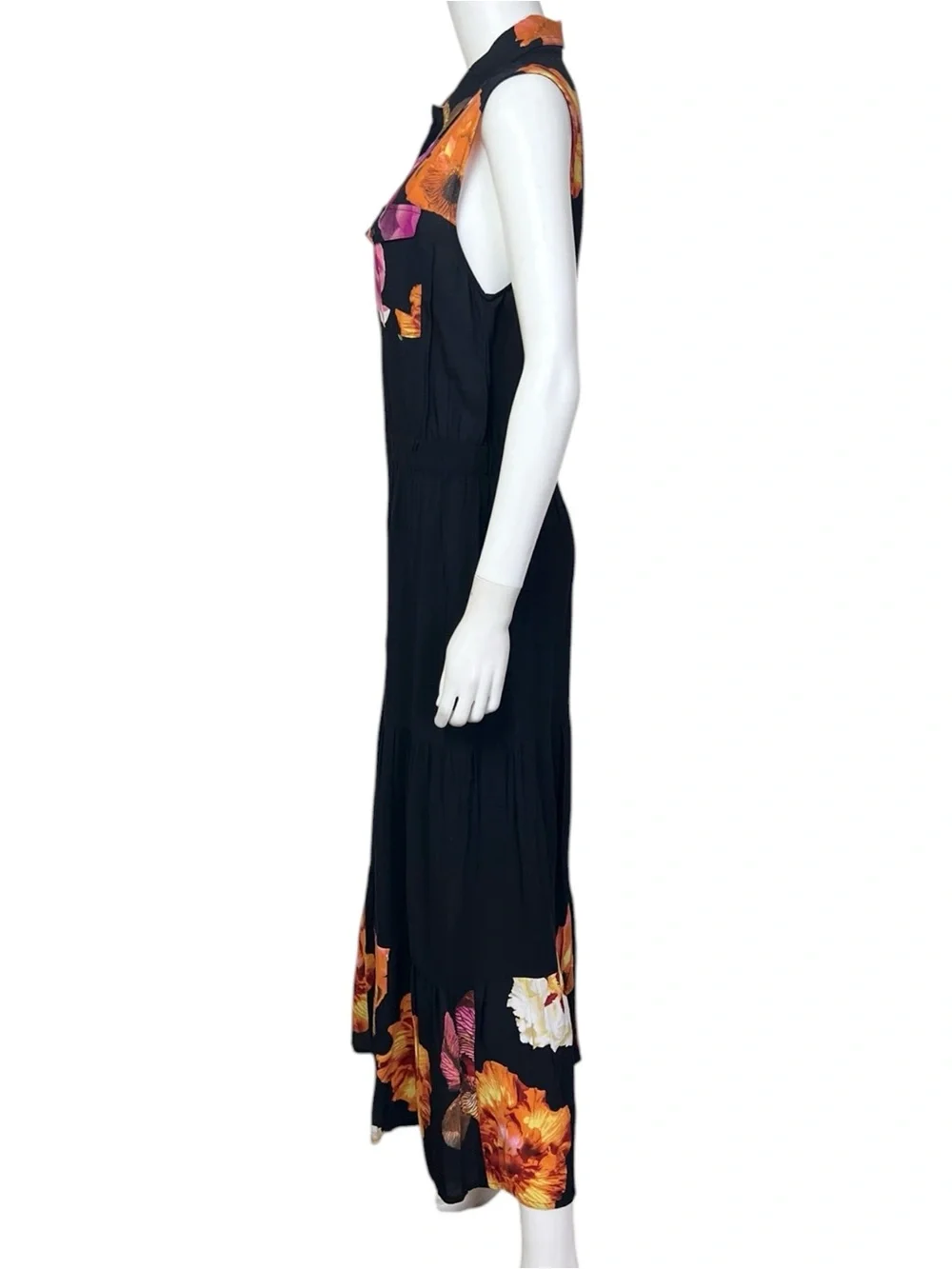 Desigual Suiza Maxi Shirt Dress in Black Motif - sz XL - Picture 5 of 8